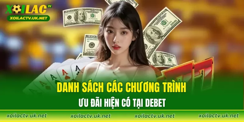 Danh sách các chương trình ưu đãi hiện có tại DEBET